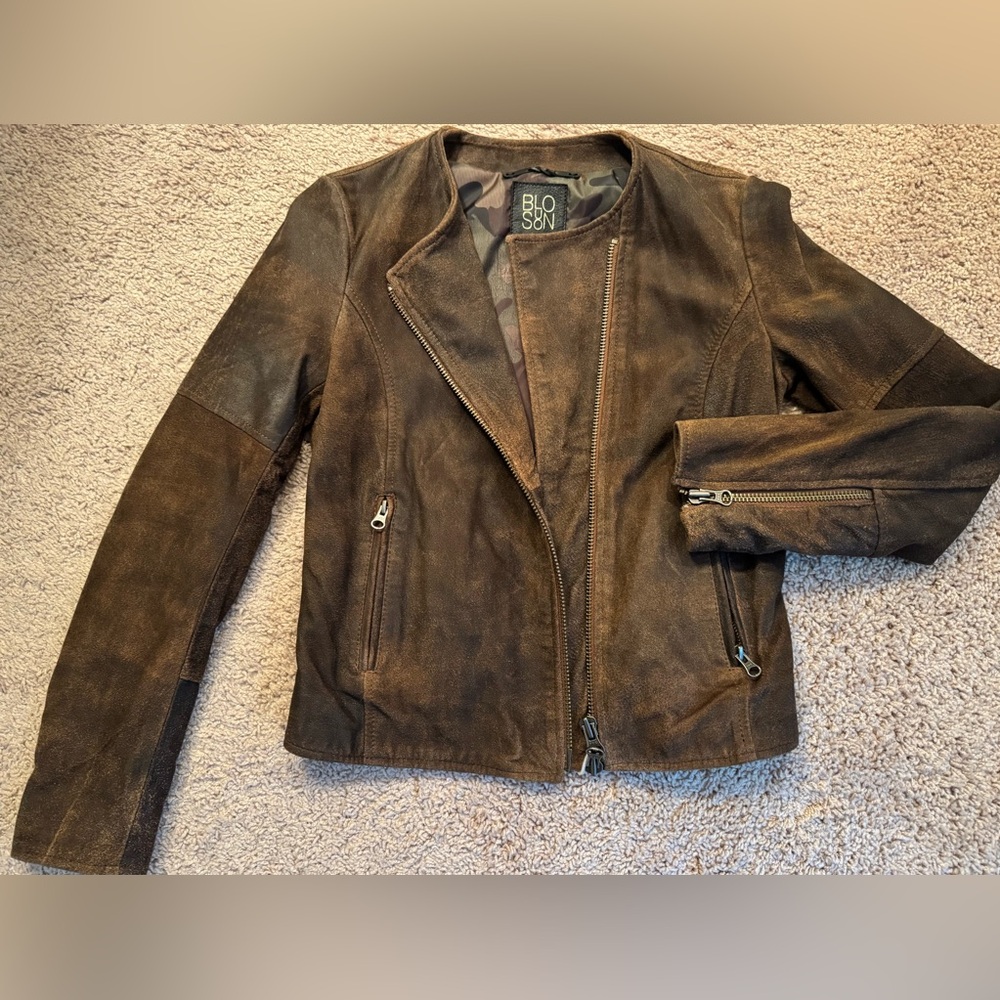 Vintage Style Brand New Biker Brown Leather Jacket